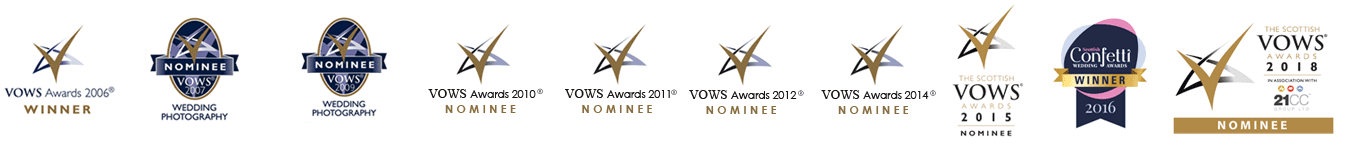 VOWS winners and nominees for Wedding Photography in Scotland, Glasgow & Edinburgh